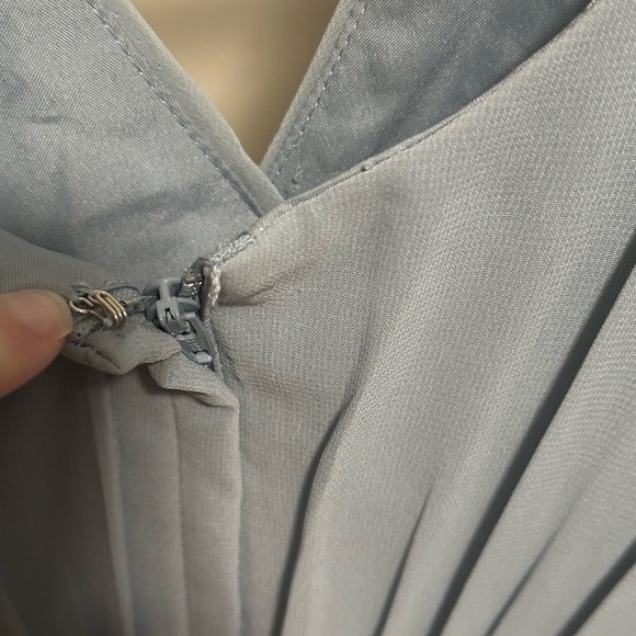 David’s Bridal Dusty Blue DayDream Dress with Flutter Sleeve Full Skirt size 0 - Picture 8 of 14